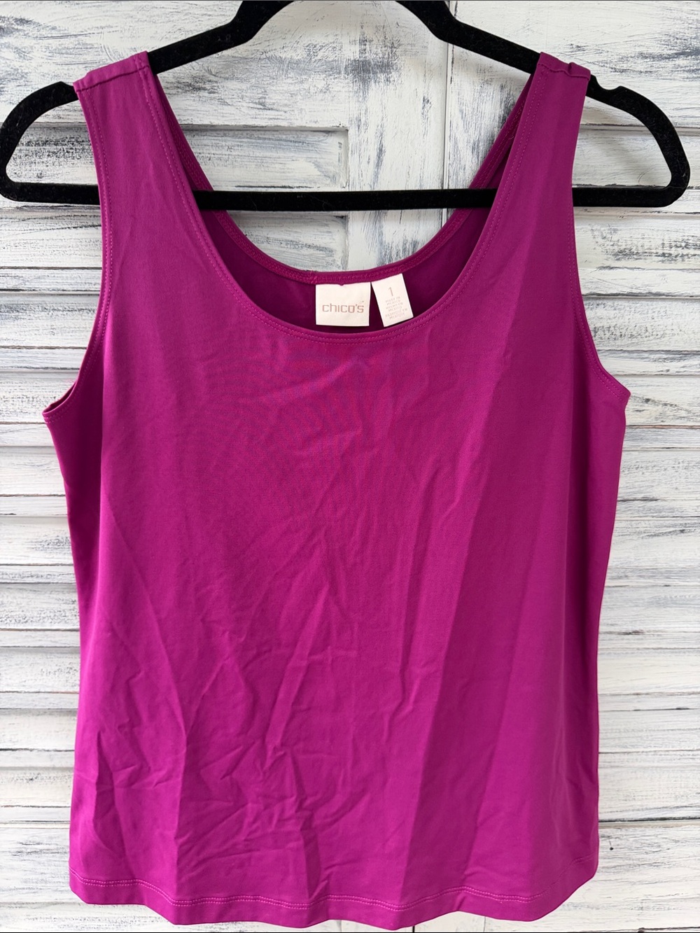 NWT Chico's Women's microfiber contemporary tank, Fuschia Berry Size 1